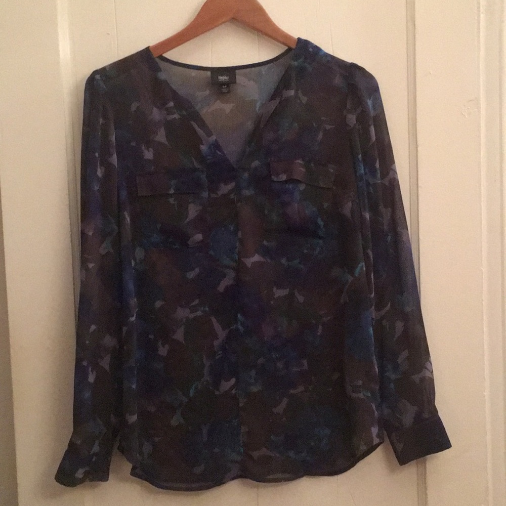 Sheer floral blouse